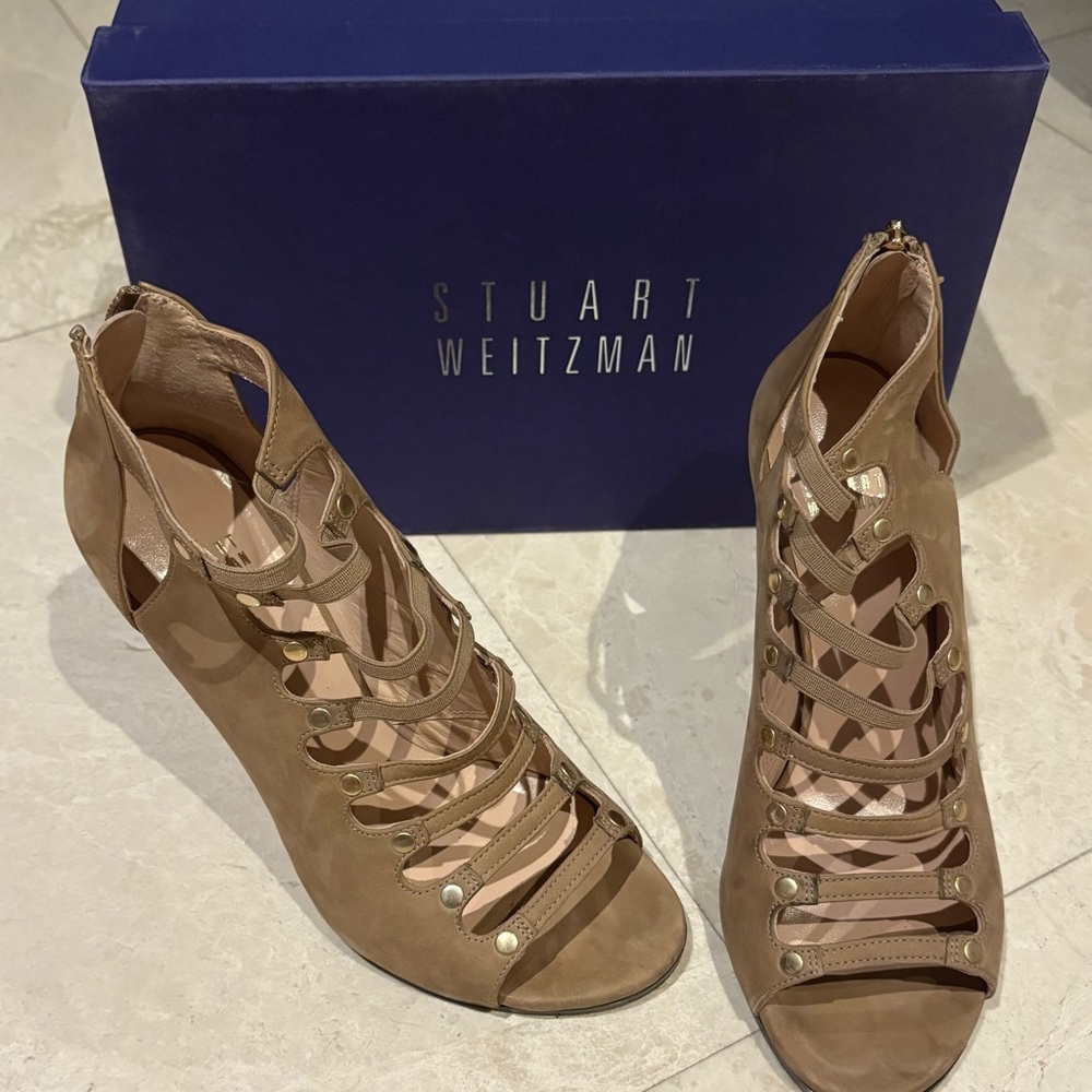 Stuart Weitzman Brown Gladiator Heels - image 1